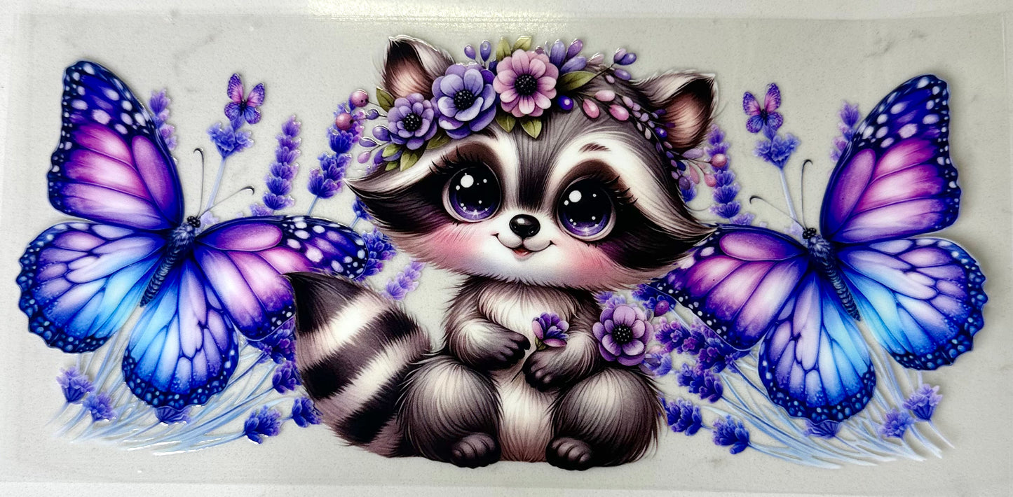 Raccoon and Butterflies