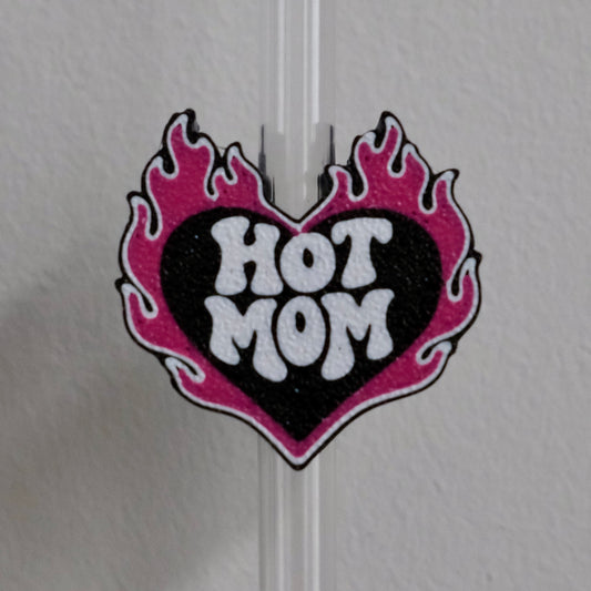 Pink Hot Mom Straw Topper