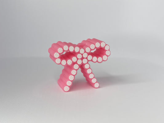 Pink Pearl Bow Straw Topper