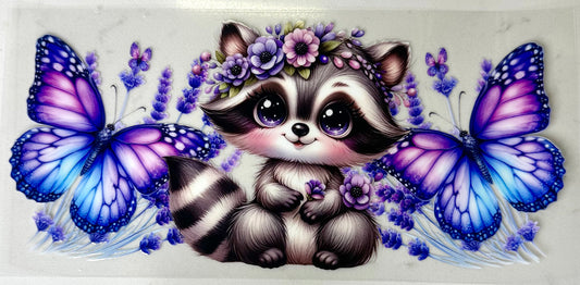 Raccoon and Butterflies