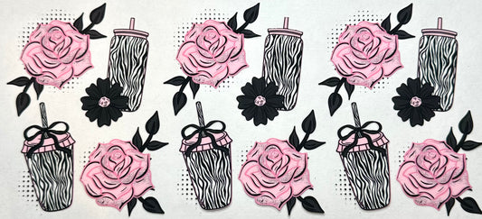 Floral Zebra Cups